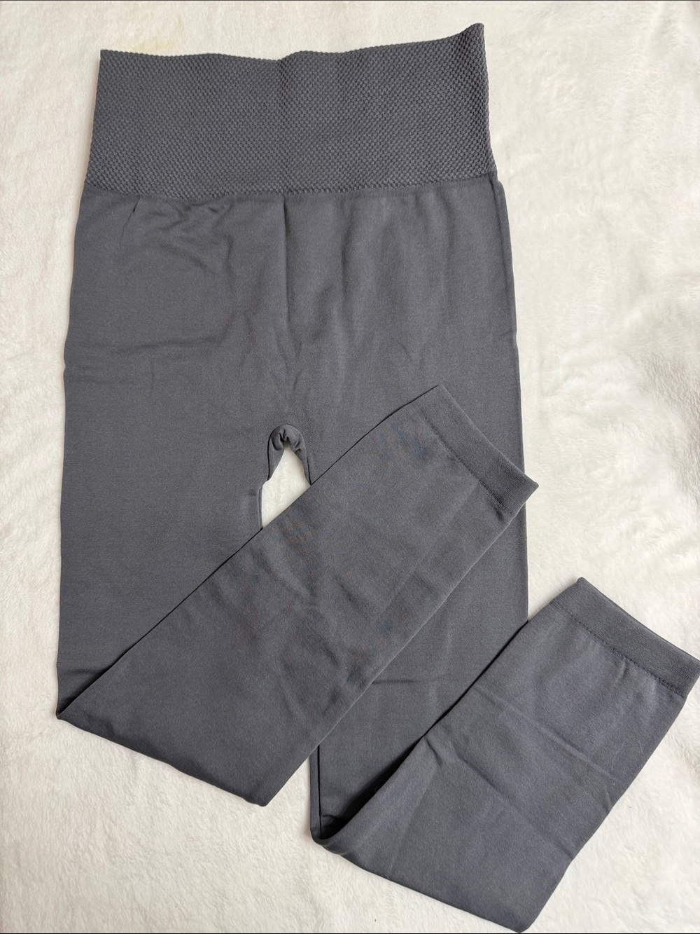 High-Waist Seamless Leggings in Charcoal Gray